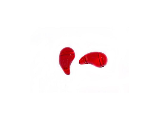 ZoliDuo 2-hole Comma Beads Right Ruby Red Glass Czech Republic