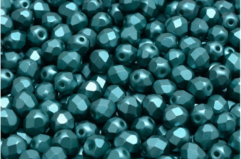 Fire Polished Faceted Beads Round, White 25027 (02010-25027), Bohemia Crystal Glass, Czech Republic