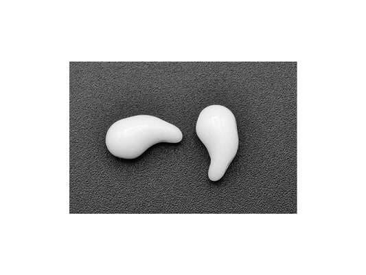 ZoliDuo 2-hole Comma Beads Left Chalk White Glass Czech Republic