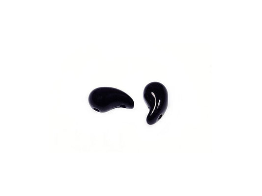 ZoliDuo 2-hole Comma Beads Left Black Glass Czech Republic