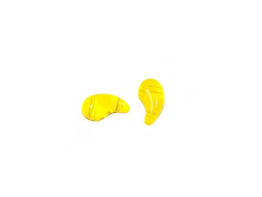 ZoliDuo 2-hole Comma Beads Left Transparent Yellow Glass Czech Republic