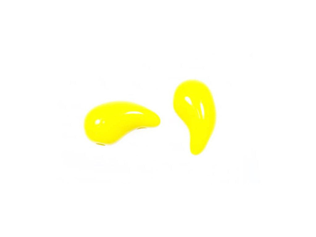 ZoliDuo 2-hole Comma Beads Left Yellow Glass Czech Republic