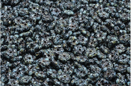 忘れな草ビーズ、ブラックトラバーチン（23980-86800）、ガラス、チェコ共和国