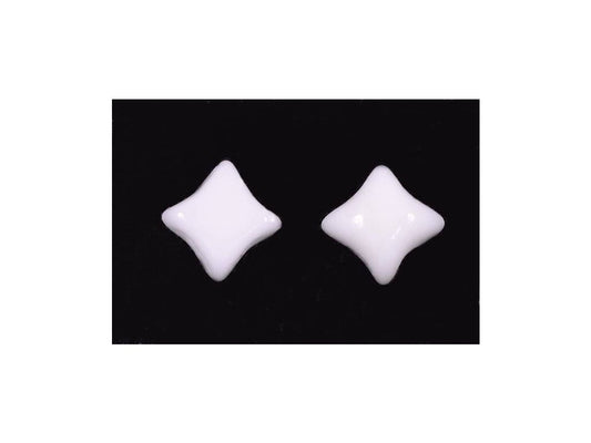 WibeDuo 2-hole Beads Star Cross Chalk White Glass Czech Republic