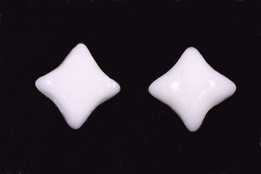 WibeDuo 2-hole Beads Star Cross 8 x 8 mm, Chalk White (3000), Bohemia Crystal Glass, Czechia 11109036