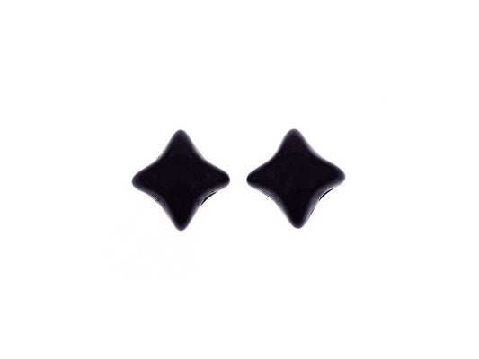 WibeDuo 2-hole Beads Star Cross Black Glass Czech Republic