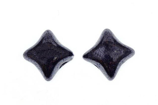 WibeDuo 2-hole Beads Star Cross 8 x 8 mm, Black Hematite (23980-14400), Bohemia Crystal Glass, Czechia 11109036