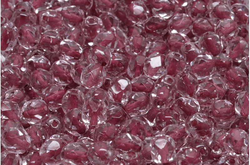 Fire Polish Faceted Round Beads, Crystal 44898 (00030-44898), Glass, Czech Republic