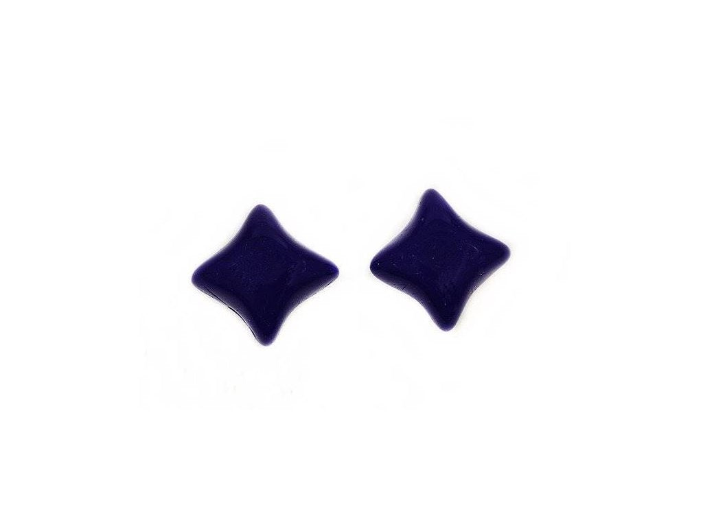 WibeDuo 2-hole Beads Star Cross Opaque Blue Glass Czech Republic