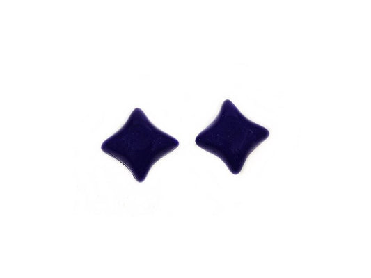 WibeDuo 2-hole Beads Star Cross Opaque Blue Glass Czech Republic