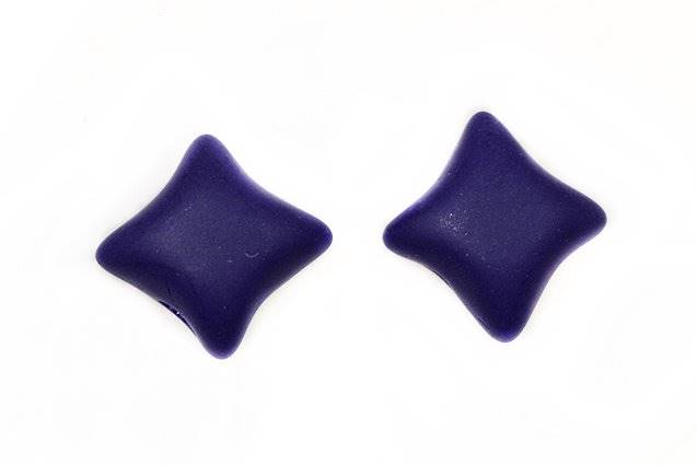 WibeDuo 2-hole Beads Star Cross 8 x 8 mm, Opaque Blue Matte (33400-84110), Bohemia Crystal Glass, Czechia 11109036