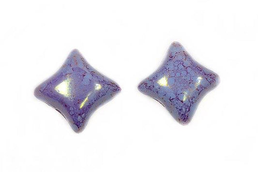 WibeDuo 2-hole Beads Star Cross 8 x 8 mm, Blue Terracotta Red (63020-15495), Bohemia Crystal Glass, Czechia 11109036
