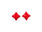 WibeDuo 2-hole Beads Star Cross Opaque Red Glass Czech Republic