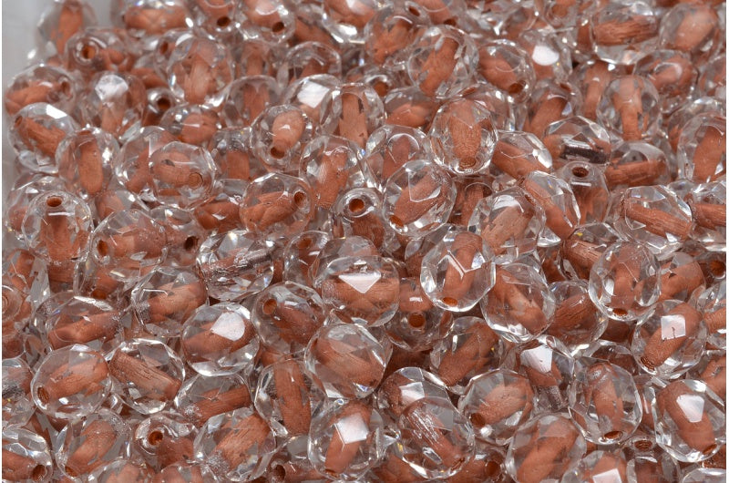 Fire Polish Faceted Round Beads, Crystal 44816 (00030-44816), Glass, Czech Republic