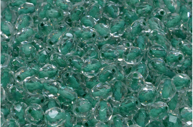 Fire Polish Faceted Round Beads, Crystal 44858 (00030-44858), Glass, Czech Republic