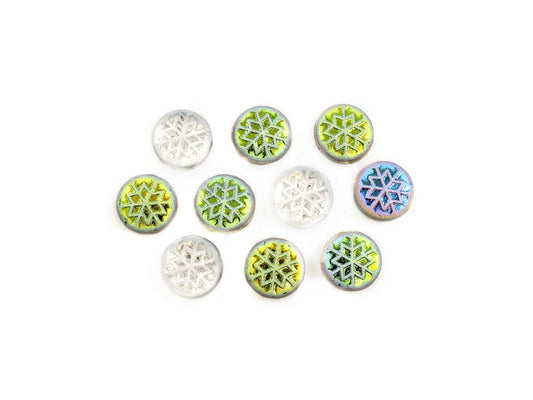 Snowflake Beads 00030/28171 Glass Czech Republic