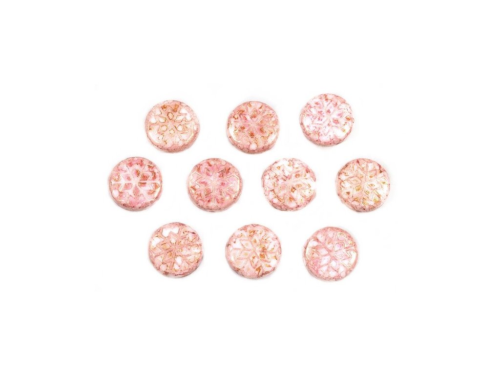 Snowflake Beads 03000/15495 Glass Czech Republic