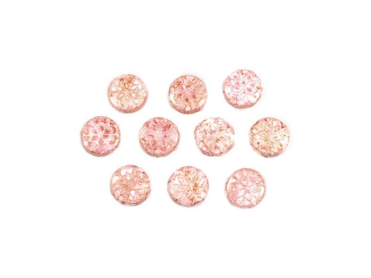 Snowflake Beads 03000/15495 Glass Czech Republic