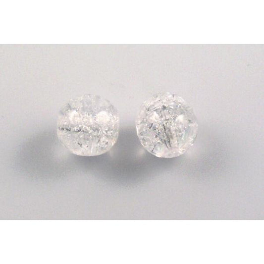 Round Pressed Beads 10 mm, Crystal Cracked (30-85500), Bohemia Crystal Glass, Czechia 11119001