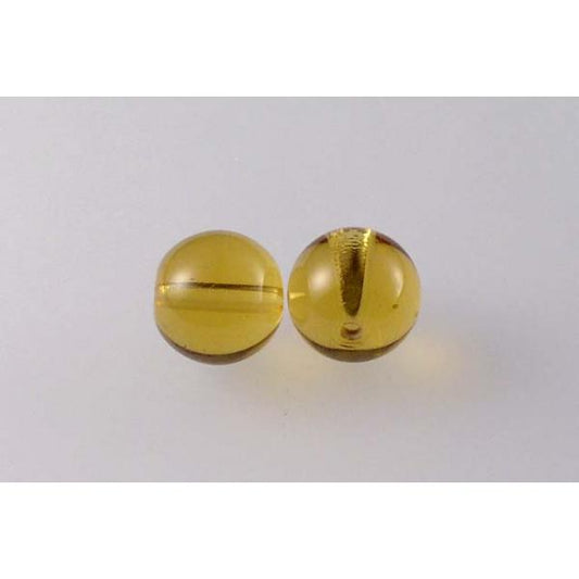 Round Pressed Beads 10 mm, Transparent Orange (10040), Bohemia Crystal Glass, Czechia 11119001