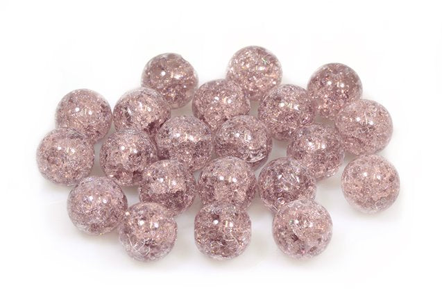 Round Pressed Beads 10 mm, Transparent Light Amethyst Cracked (20020-85500), Bohemia Crystal Glass, Czechia 11119001