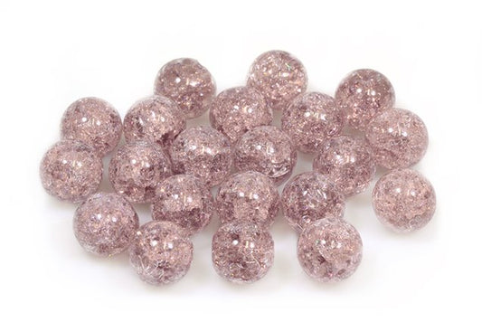 Round Pressed Beads 10 mm, Transparent Light Amethyst Cracked (20020-85500), Bohemia Crystal Glass, Czechia 11119001