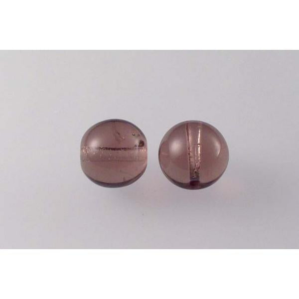 Round Pressed Beads 10 mm, Transparent Light Amethyst (20030), Bohemia Crystal Glass, Czechia 11119001