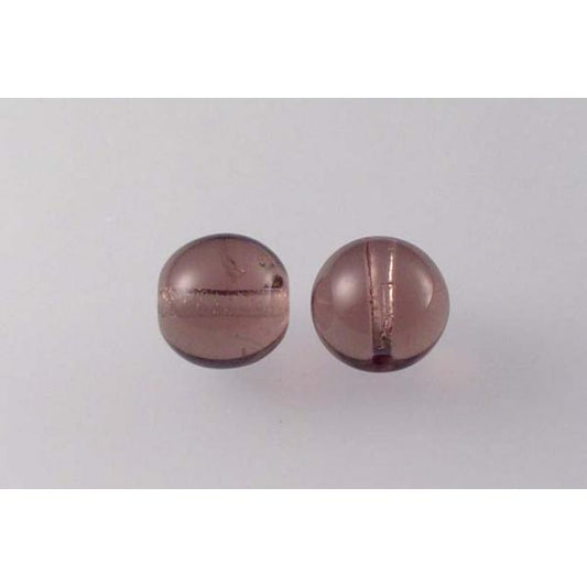 Round Pressed Beads 10 mm, Transparent Light Amethyst (20030), Bohemia Crystal Glass, Czechia 11119001