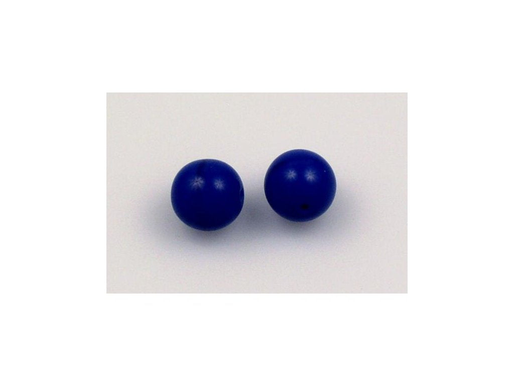 Round Pressed Beads Rich Blue Glass Czech Republic