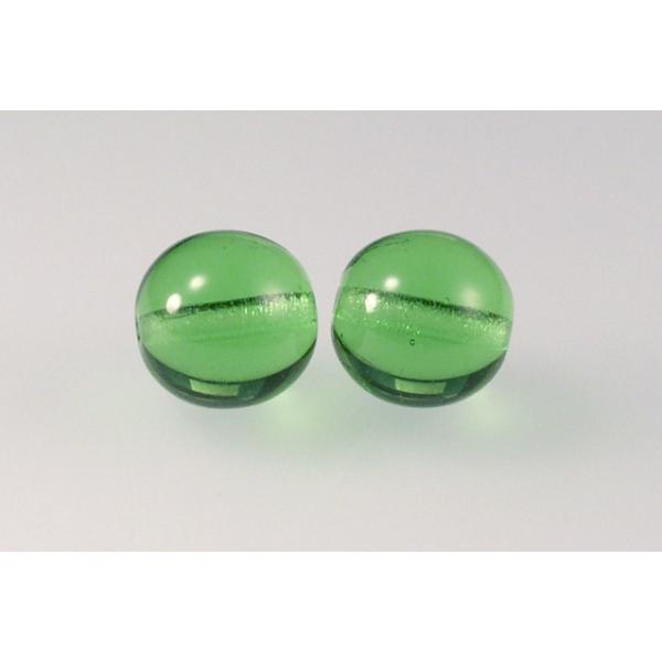 Round Pressed Beads 10 mm, Transparent Green (50020), Bohemia Crystal Glass, Czechia 11119001