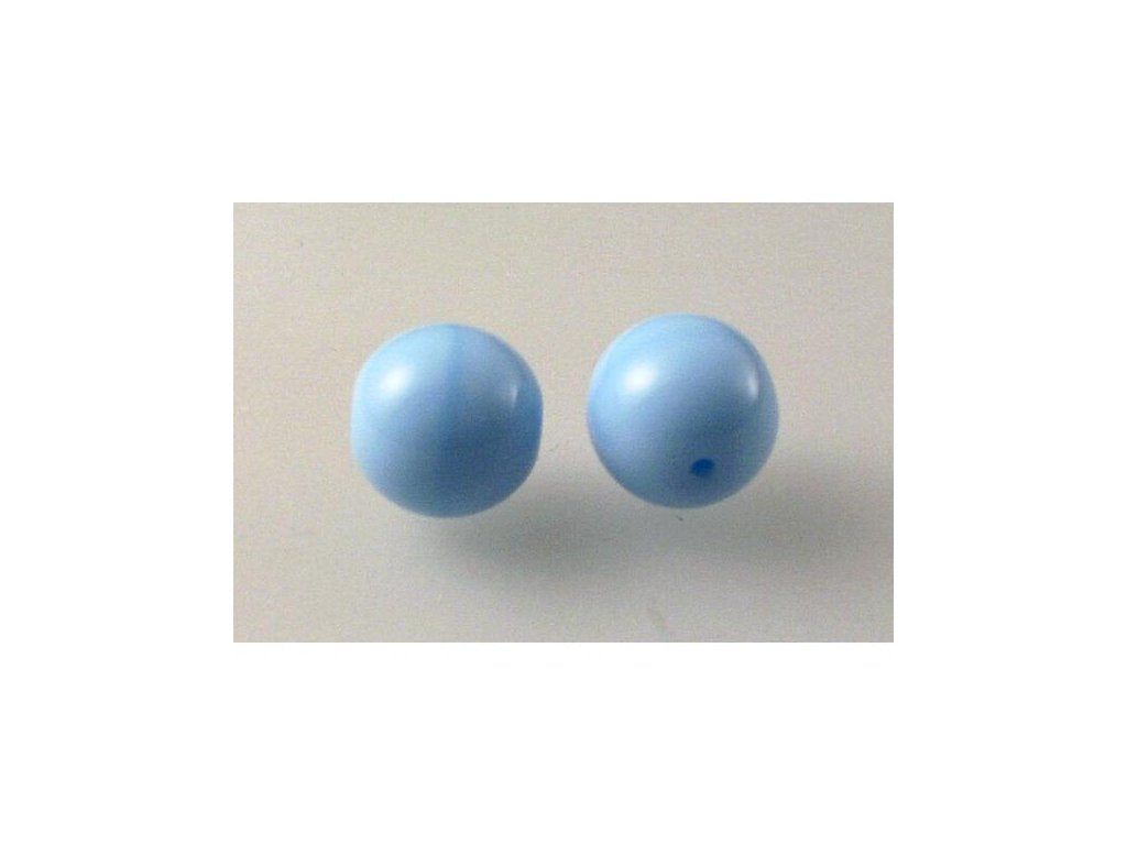 Round Pressed Beads Blue Glass Czech Republic