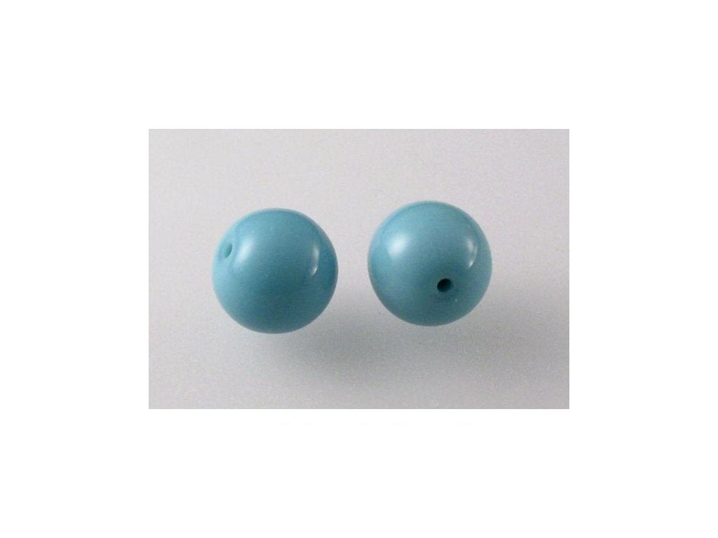 Round Pressed Beads Turquoise Glass Czech Republic