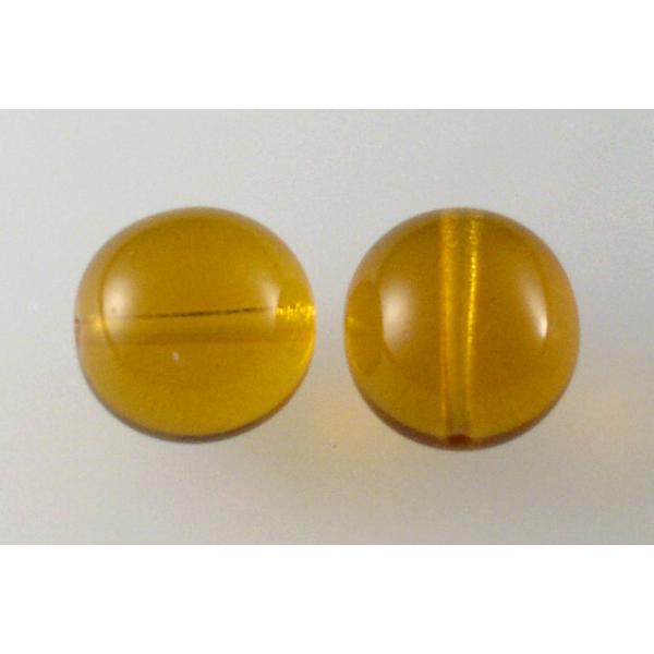 Round Pressed Beads 12 mm, Transparent Orange (10060), Bohemia Crystal Glass, Czechia 11119001