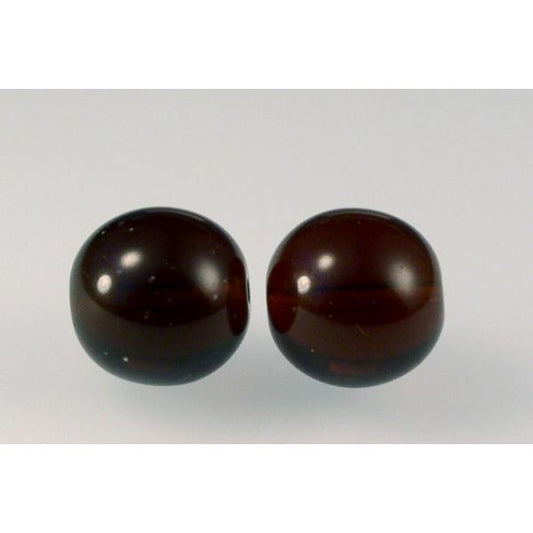 Round Pressed Beads 12 mm, Transparent Brown (10110), Bohemia Crystal Glass, Czechia 11119001