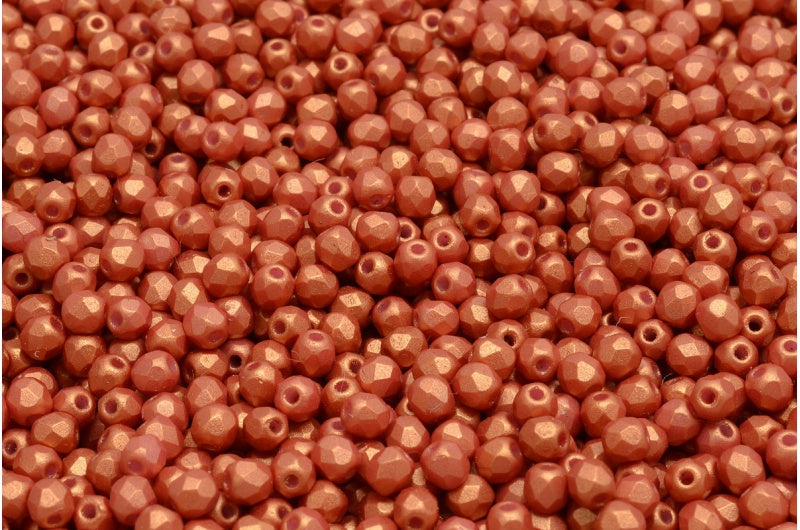 Fire Polish Faceted Round Beads 3mm, White 24106 (02010-24106), Glass, Czech Republic