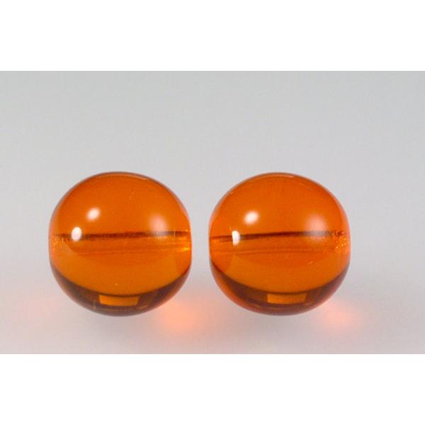 Round Pressed Beads 12 mm, Transparent Orange (90040), Bohemia Crystal Glass, Czechia 11119001