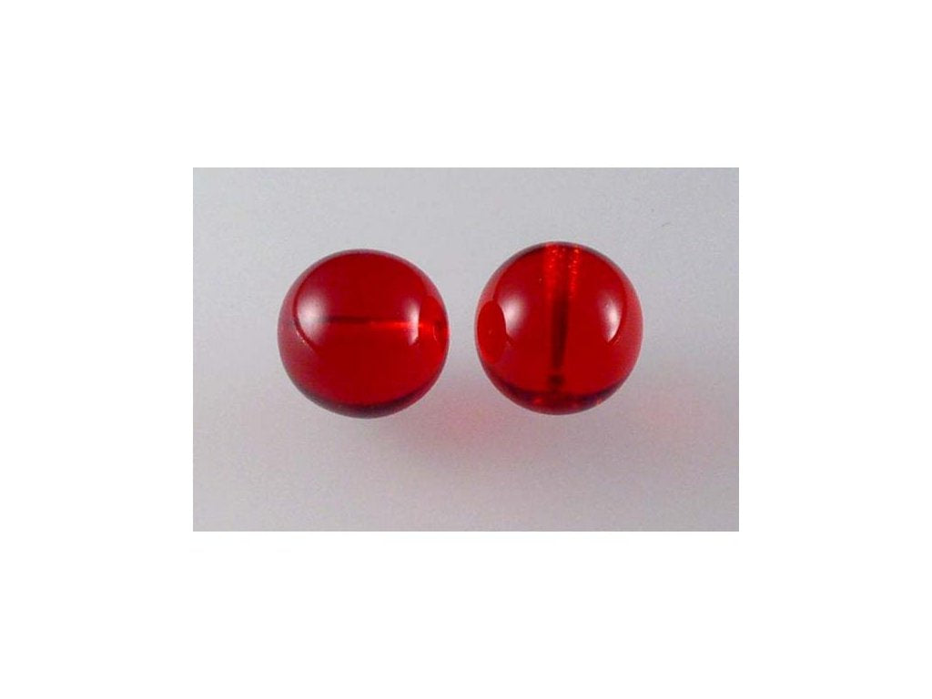 Round Pressed Beads Ruby Red Glass Czech Republic