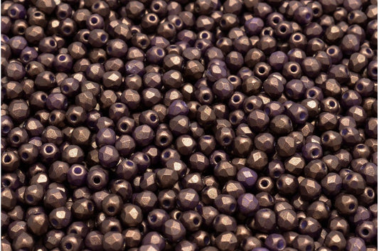 Fire Polished Faceted Beads Round, White 24107 (02010-24107), Bohemia Crystal Glass, Czech Republic