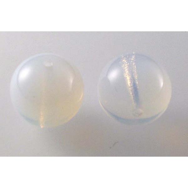 Round Pressed Beads 16 mm, Opal White (1000), Bohemia Crystal Glass, Czechia 11119001