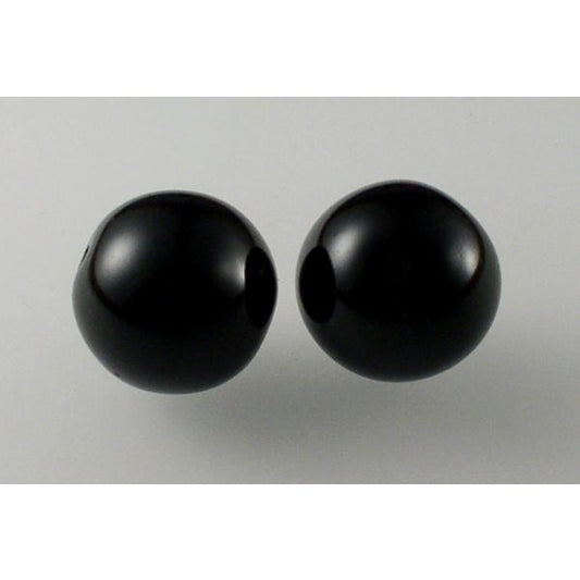 Round Pressed Beads 16 mm, Black (23980), Bohemia Crystal Glass, Czechia 11119001