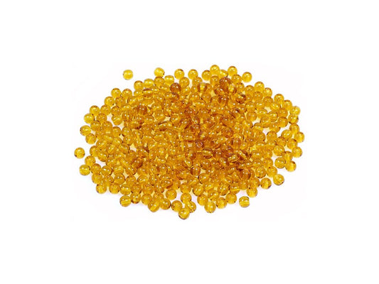 Round Pressed Beads Transparent Orange Glass Czech Republic