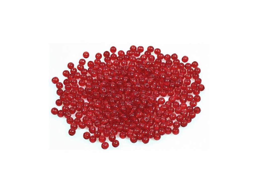 Round Pressed Beads Transparent Red Glass Czech Republic