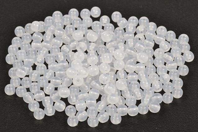 Round Pressed Beads 4 mm, Opal White (1000), Bohemia Crystal Glass, Czechia 11119001