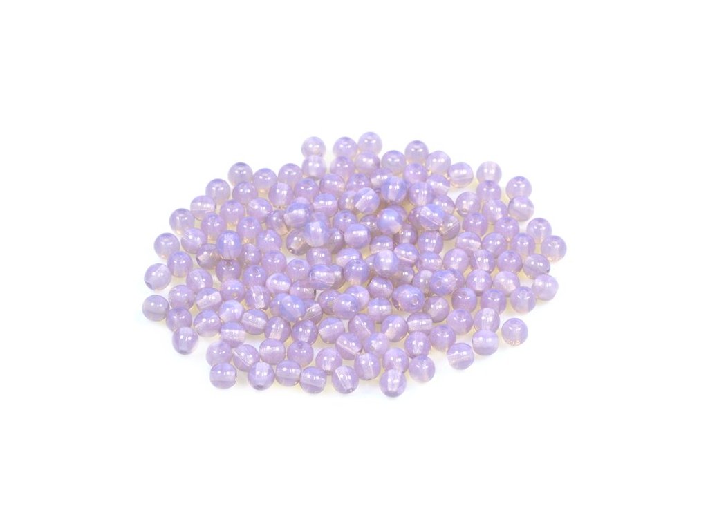 Round Pressed Beads Transparent Light Amethyst Glass Czech Republic