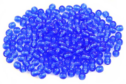 Round Pressed Beads 4 mm, Transparent Blue (30060), Bohemia Crystal Glass, Czechia 11119001
