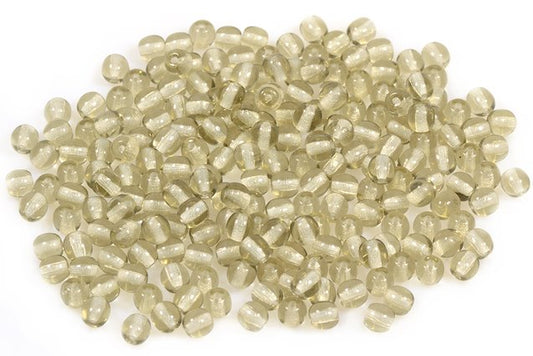 Round Pressed Beads 4 mm, Gray (40000), Bohemia Crystal Glass, Czechia 11119001