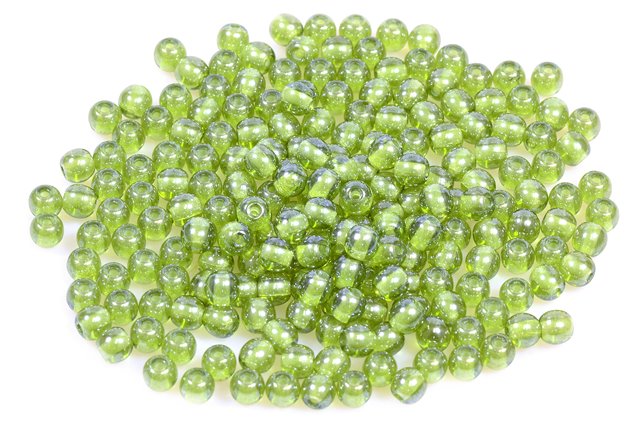 Round Pressed Beads 4 mm, Transparent Green Hematite (50240-14400), Bohemia Crystal Glass, Czechia 11119001
