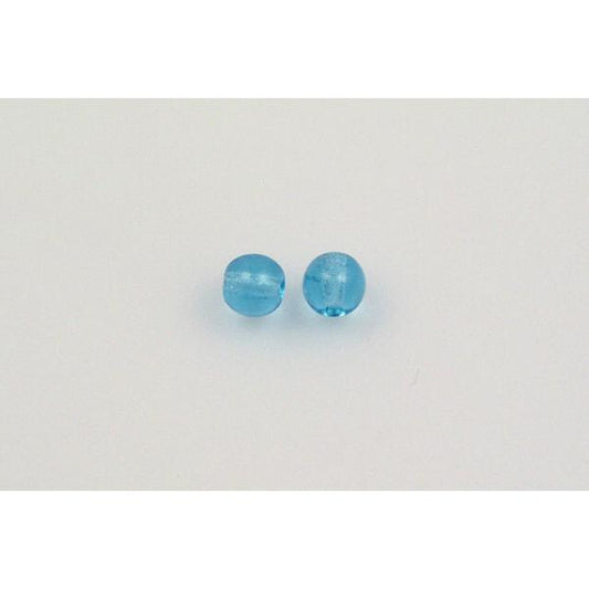 Round Pressed Beads 4 mm, Transparent Aqua (60020), Bohemia Crystal Glass, Czechia 11119001