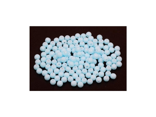 Round Pressed Beads Blue Glass Czech Republic