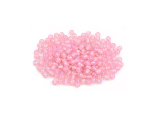 Round Pressed Beads Opal Pink Glass Czech Republic